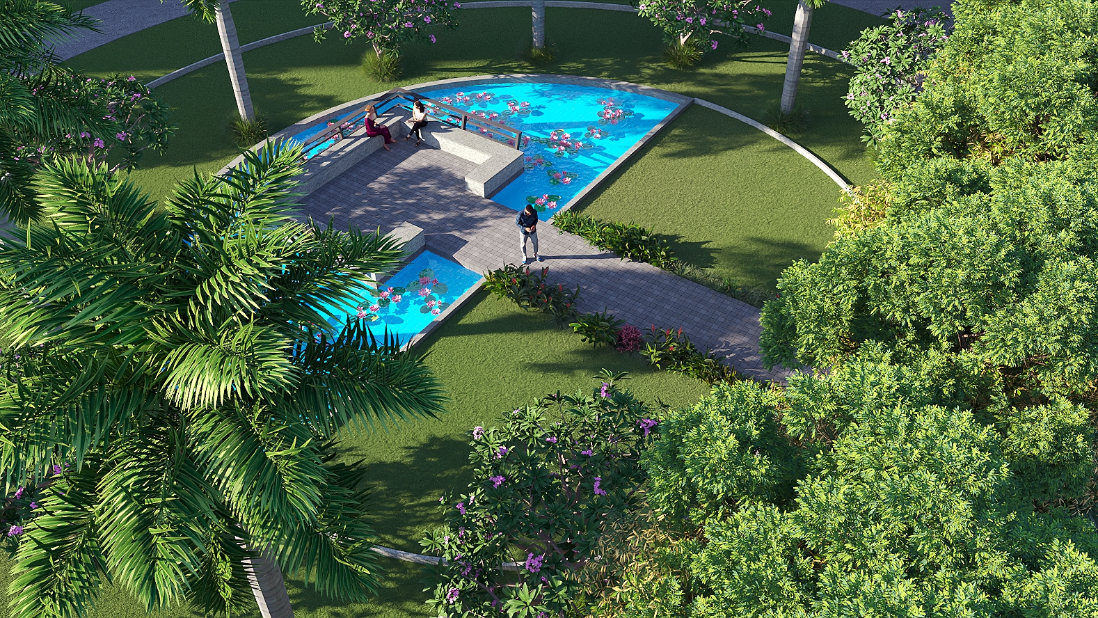 NPS Natures Promise Lotus Garden Aerial View Premium Landscape Eco Luxury East Bangalore